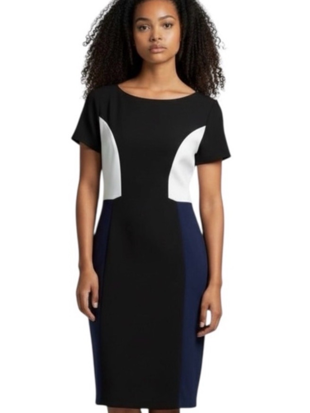 French Connection Color Block Cap Sleeve Bodycon Mini Dress size 8